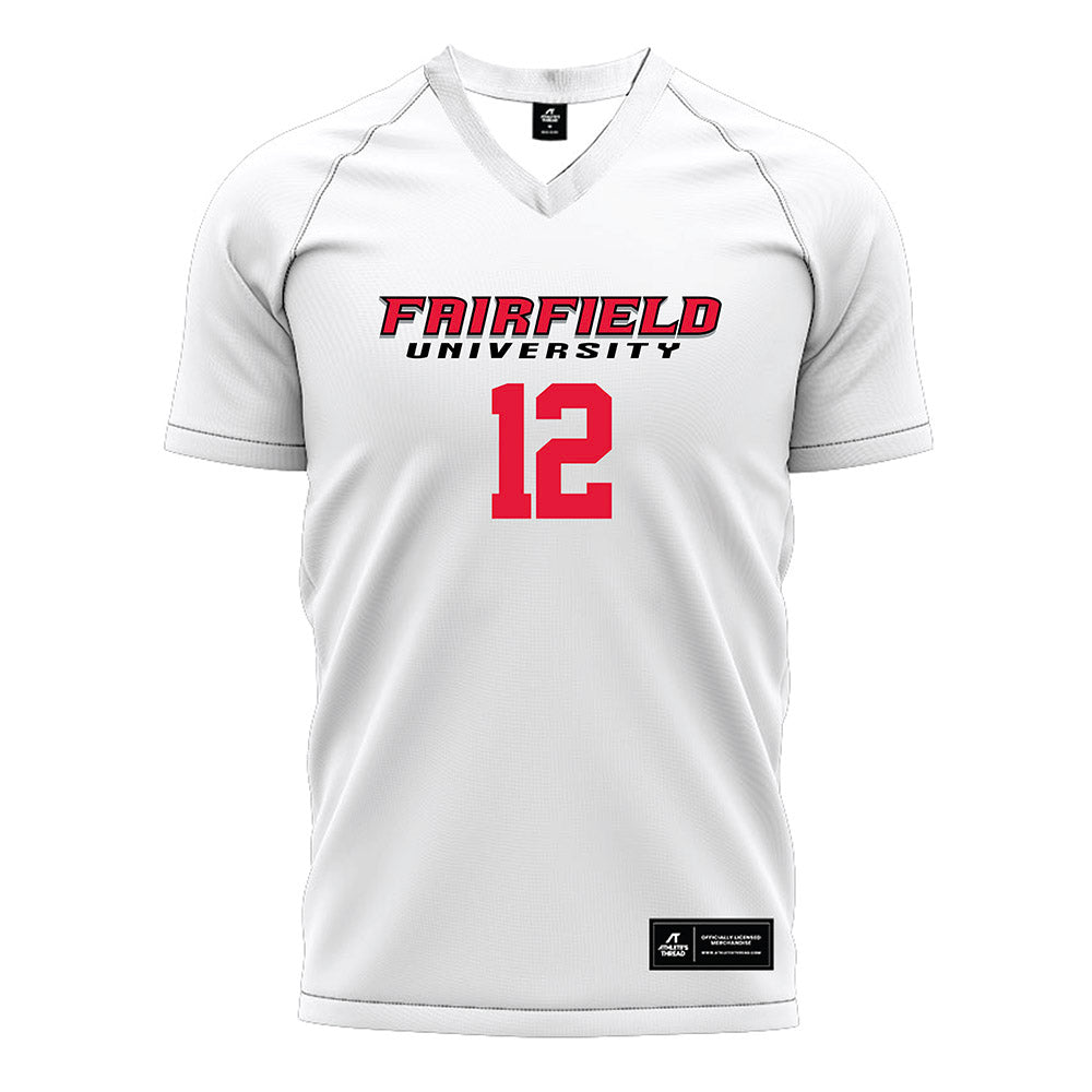 Fairfield - NCAA Men's Soccer : Cameron Gerber - White Soccer Jersey-0