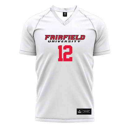 Fairfield - NCAA Men's Soccer : Cameron Gerber - White Soccer Jersey-0