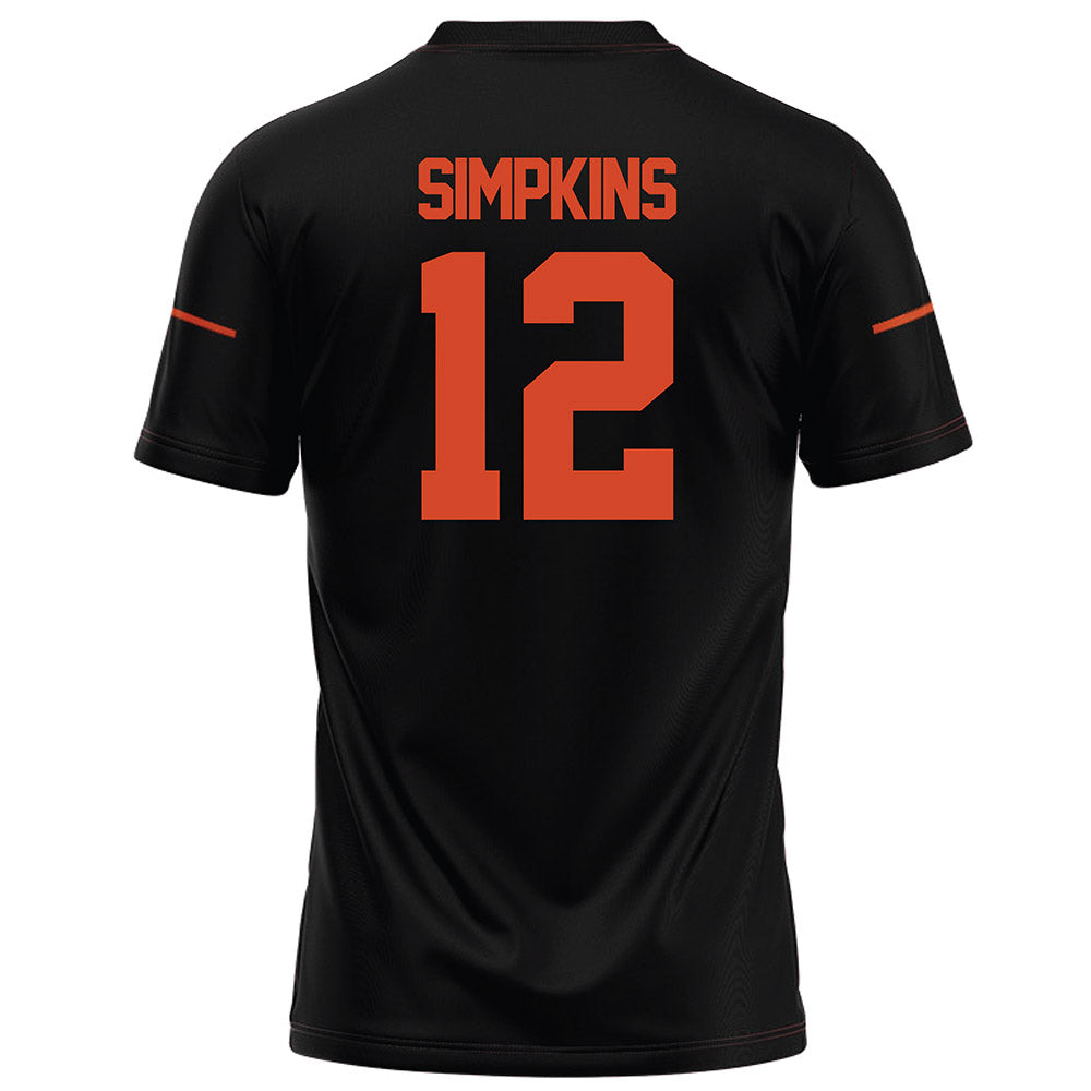 Campbell - NCAA Football : Kaleb Simpkins - Black Football Jersey-1