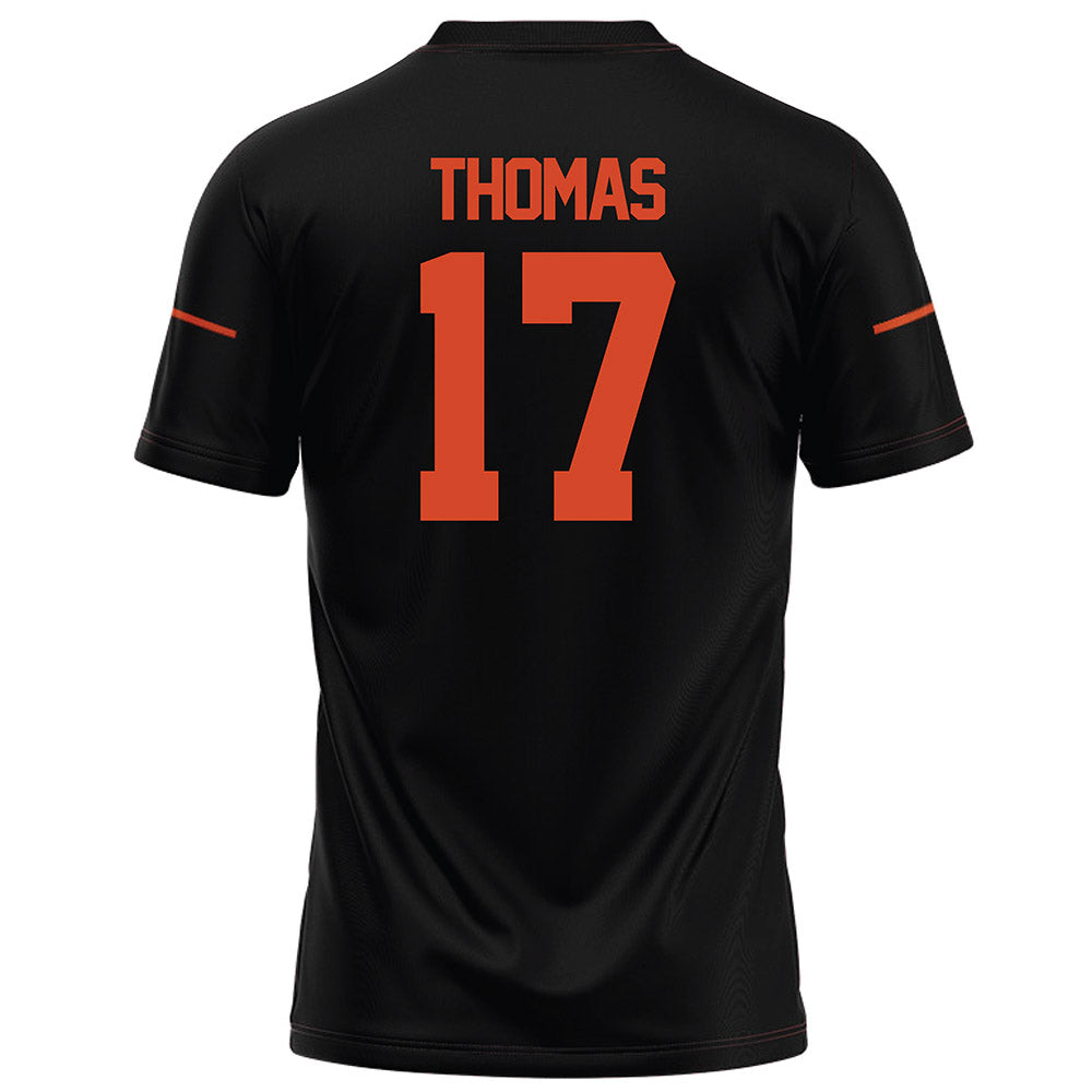 Campbell - NCAA Football : Malachi Thomas - Black Football Jersey-1