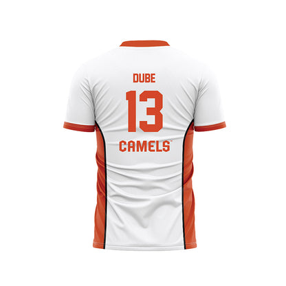 Campbell - NCAA Men's Soccer : Kananelo Dube - White Soccer Jersey-1