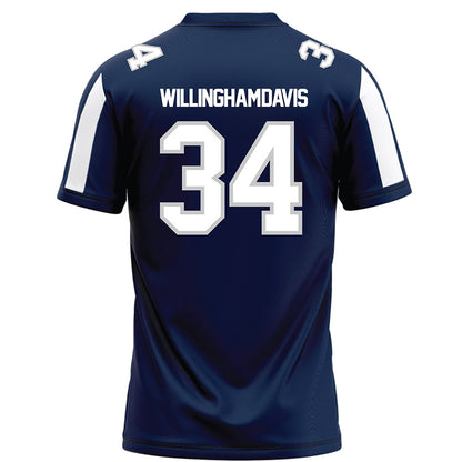 BU - NCAA Football : Zac Willingham-Davis - Blue Football Jersey-1