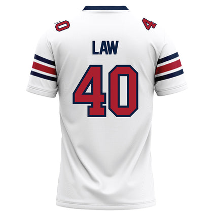 Liberty - NCAA Football : Christopher Law - White Football Jersey-1