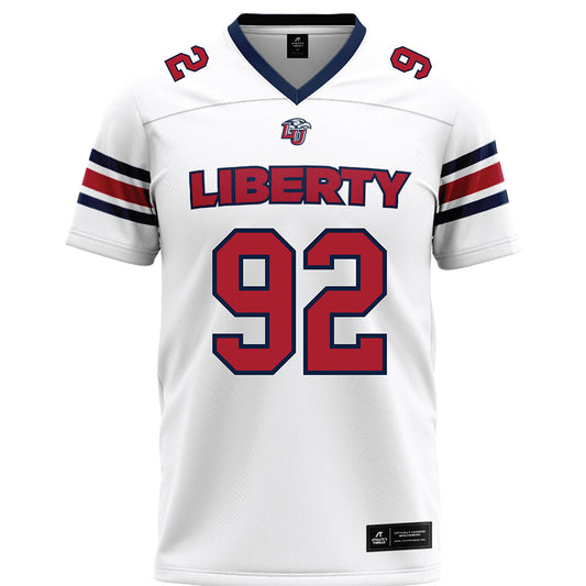 Liberty - NCAA Football : John Custis - White Premium Football Jersey-0