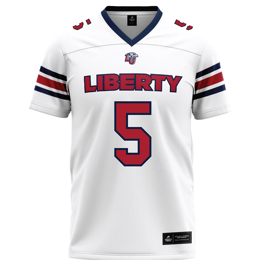 Liberty - NCAA Football : Deshawn Purdie - White Premium Football Jersey-0