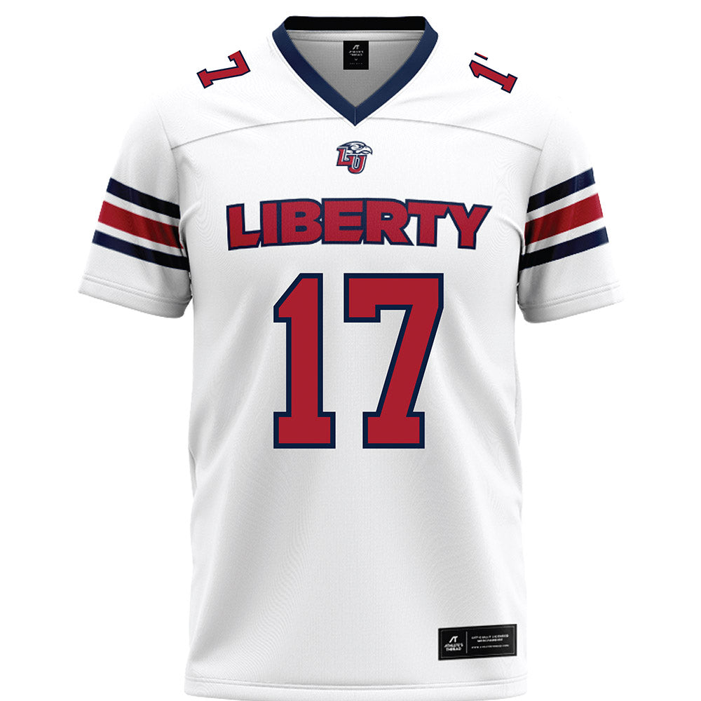 Liberty - NCAA Football : Jayden Davis - White Premium Football Jersey-0