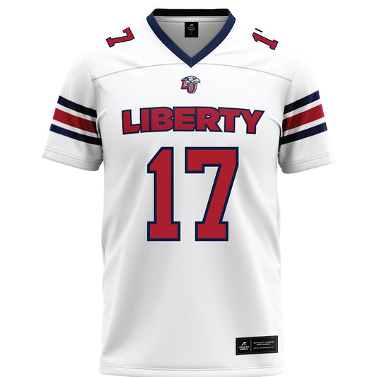 Liberty - NCAA Football : Jayden Davis - White Premium Football Jersey-0