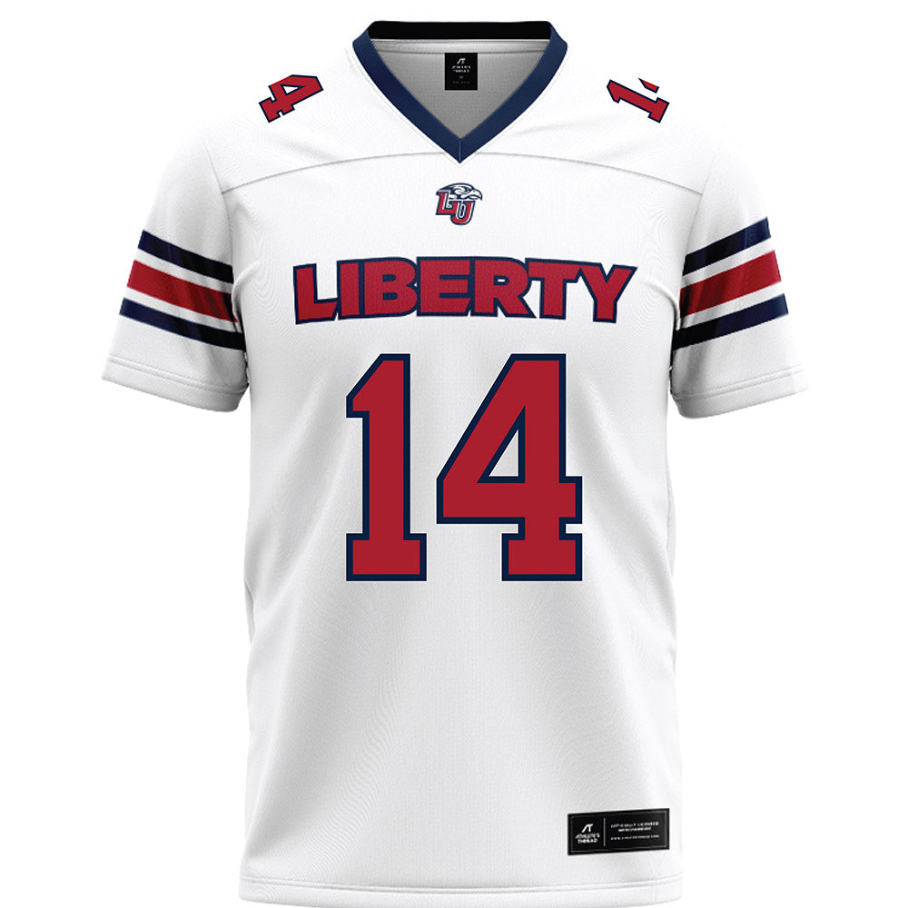 Liberty - NCAA Football : Elijah McKenzie - White Premium Football Jersey-0