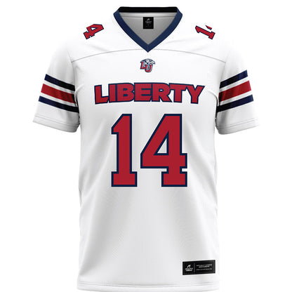 Liberty - NCAA Football : Elijah McKenzie - White Premium Football Jersey-0