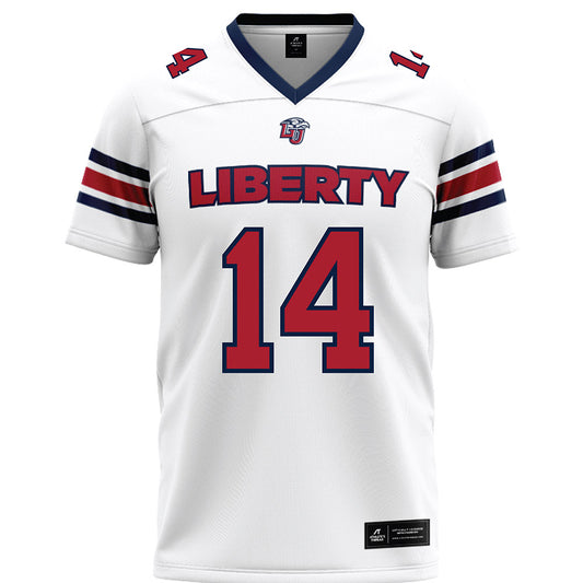 Liberty - NCAA Football : Elijah McKenzie - White Premium Football Jersey-0
