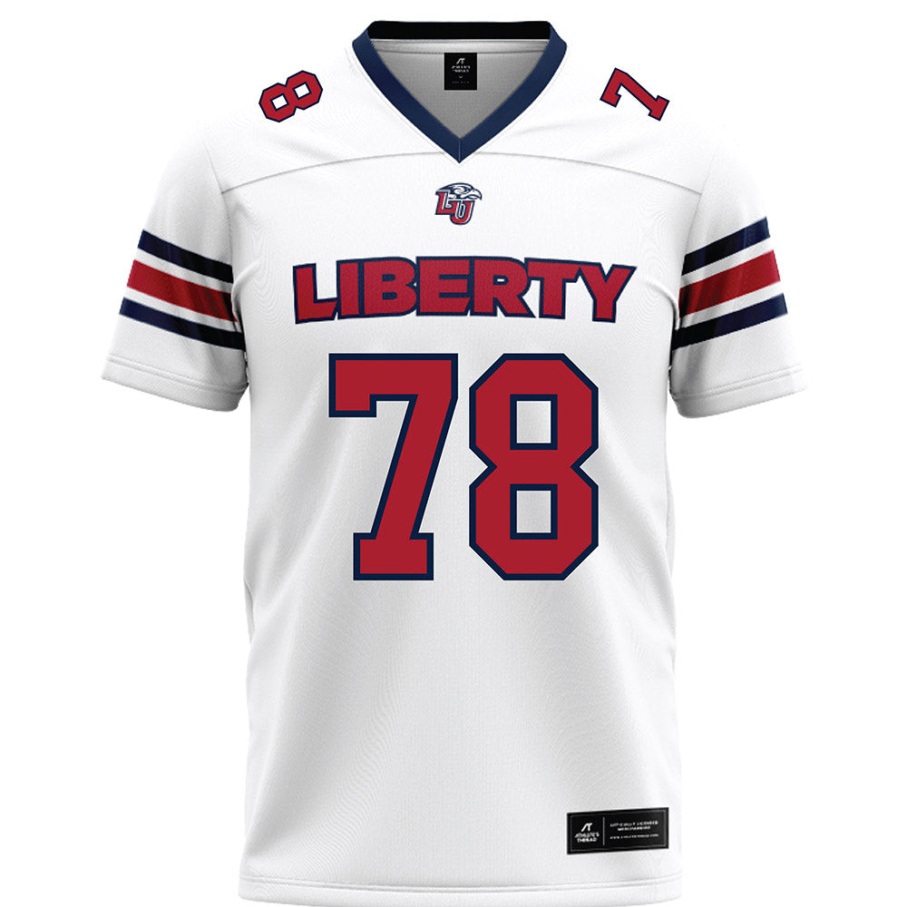 Liberty - NCAA Football : Blake Heckmann - White Premium Football Jersey-0
