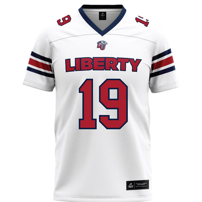 Liberty - NCAA Football : Jayden Whaley - White Premium Football Jersey-0