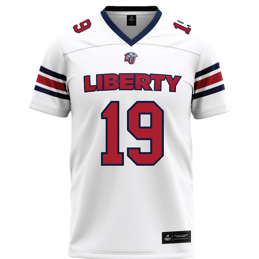 Liberty - NCAA Football : Jayden Whaley - White Premium Football Jersey-0