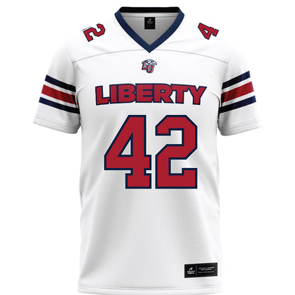Liberty - NCAA Football : Chase Reeves - White Premium Football Jersey-0