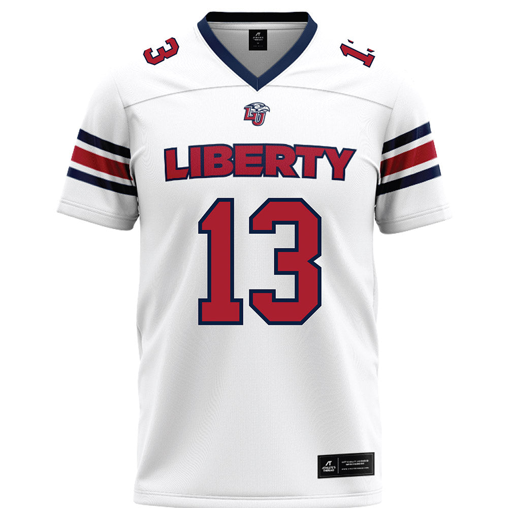 Liberty - NCAA Football : Jaylen Henderson - White Premium Football Jersey-0