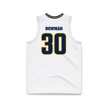 UTC - NCAA Men's Basketball : Josh Bowman - White Basketball Jersey-1