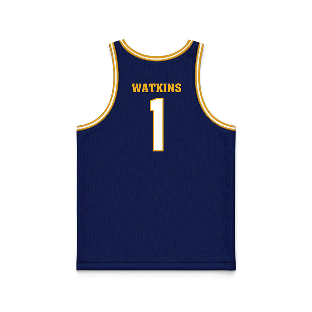 UTC - NCAA Men's Basketball : Brennan Watkins - Navy Basketball Jersey-1