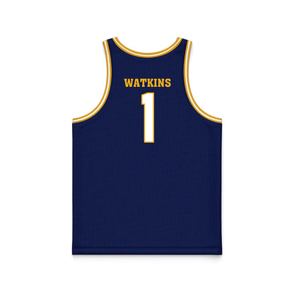 UTC - NCAA Men's Basketball : Brennan Watkins - Navy Basketball Jersey-1
