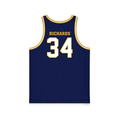 UTC - NCAA Men's Basketball : Makai Richards - Navy Basketball Jersey-1