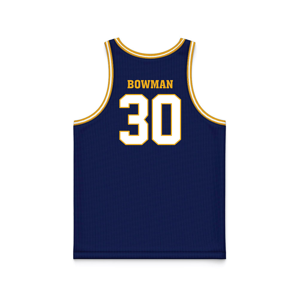 UTC - NCAA Men's Basketball : Josh Bowman - Navy Basketball Jersey-1