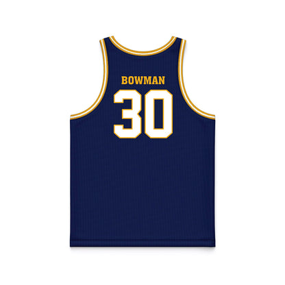 UTC - NCAA Men's Basketball : Josh Bowman - Navy Basketball Jersey-1