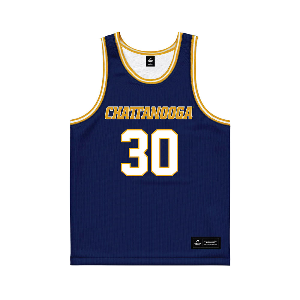 UTC - NCAA Men's Basketball : Josh Bowman - Navy Basketball Jersey-0