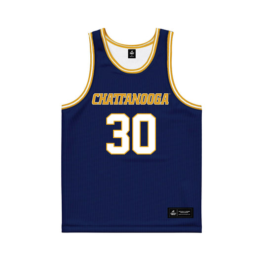 UTC - NCAA Men's Basketball : Josh Bowman - Navy Basketball Jersey-0