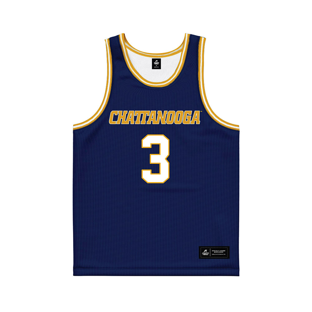 UTC - NCAA Men's Basketball : Tre Powell - Navy Basketball Jersey-0