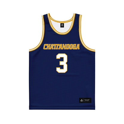 UTC - NCAA Men's Basketball : Tre Powell - Navy Basketball Jersey-0