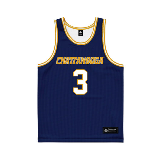 UTC - NCAA Men's Basketball : Tre Powell - Navy Basketball Jersey-0
