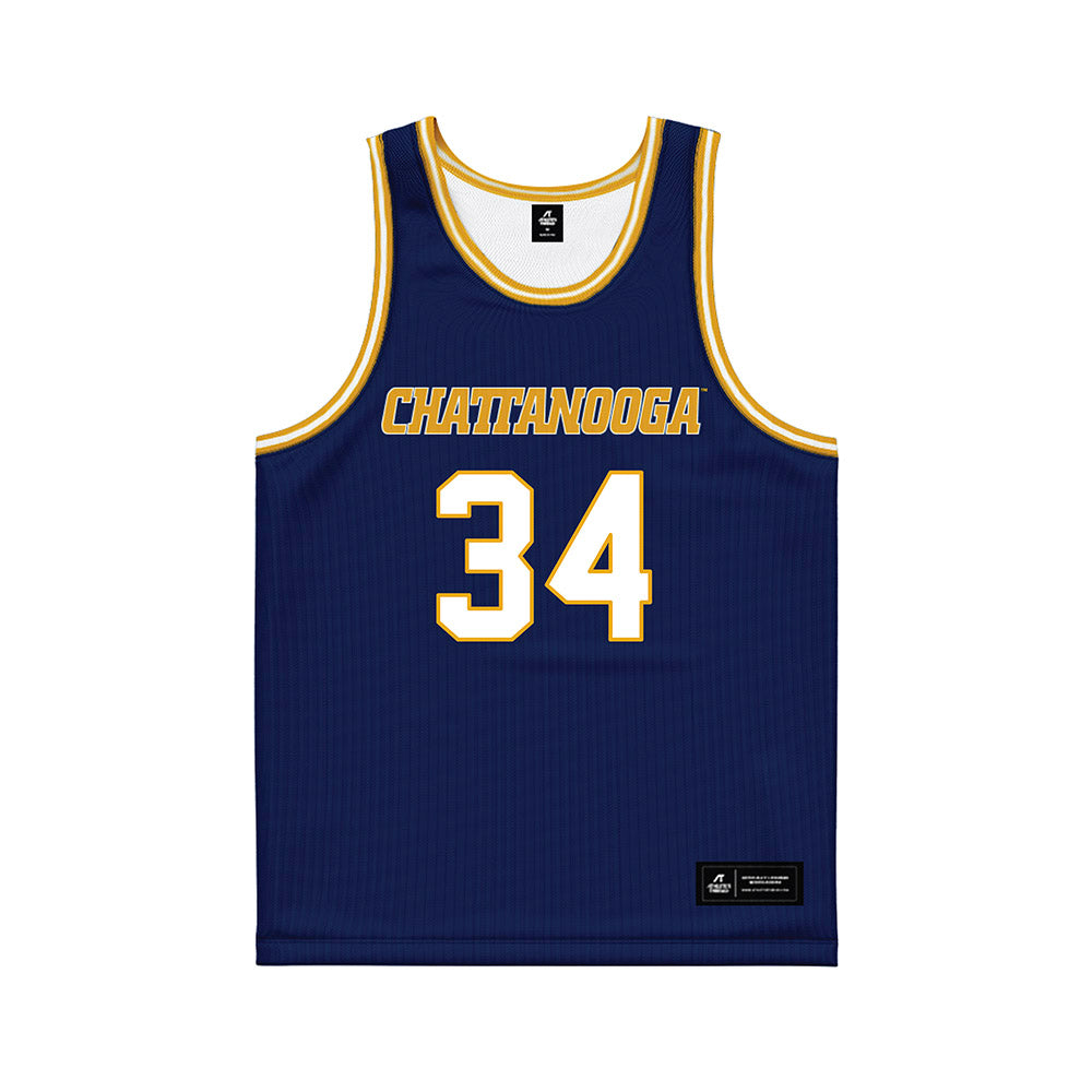 UTC - NCAA Men's Basketball : Makai Richards - Navy Basketball Jersey-0