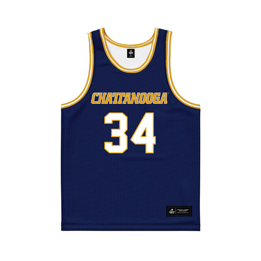 UTC - NCAA Men's Basketball : Makai Richards - Navy Basketball Jersey-0