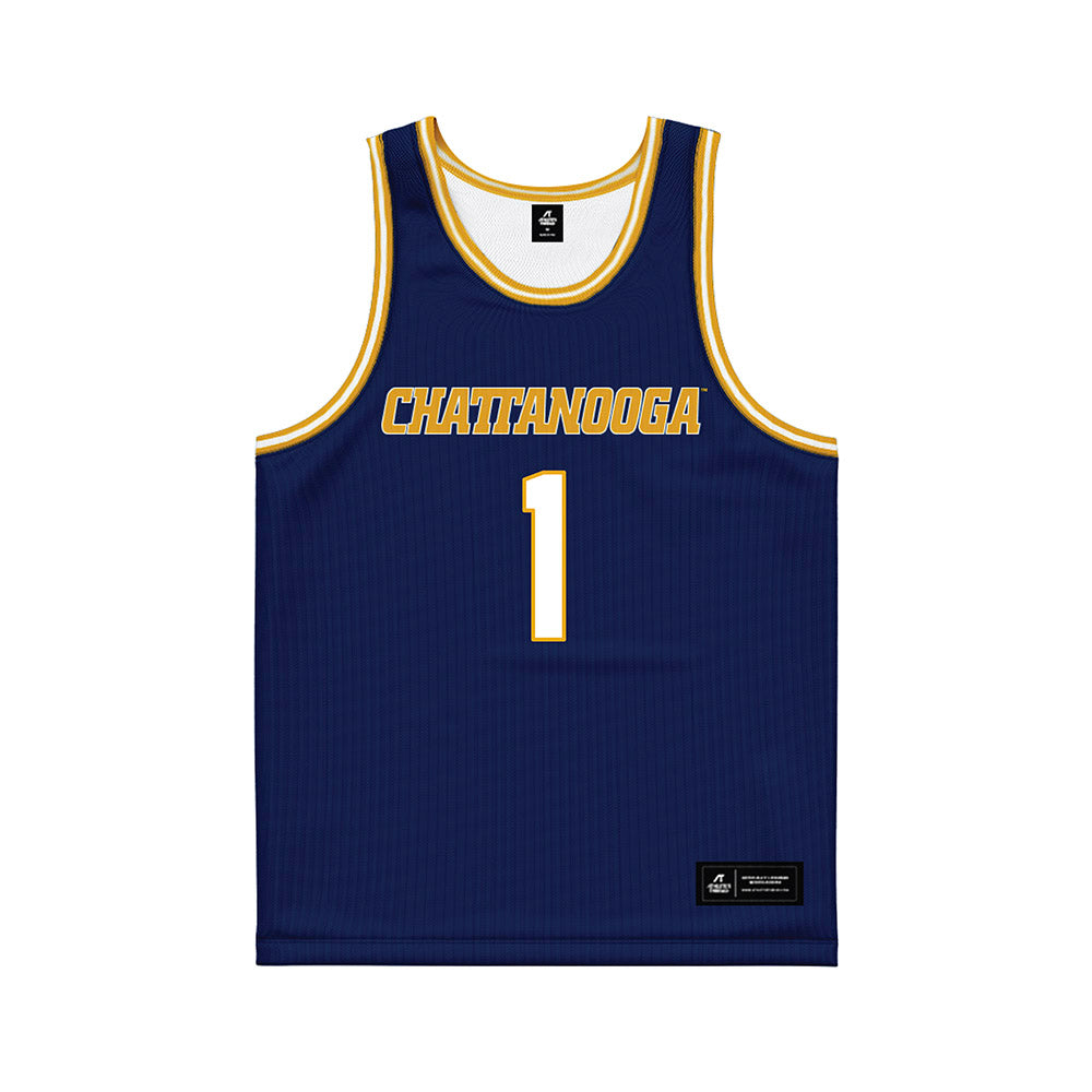 UTC - NCAA Men's Basketball : Brennan Watkins - Navy Basketball Jersey-0