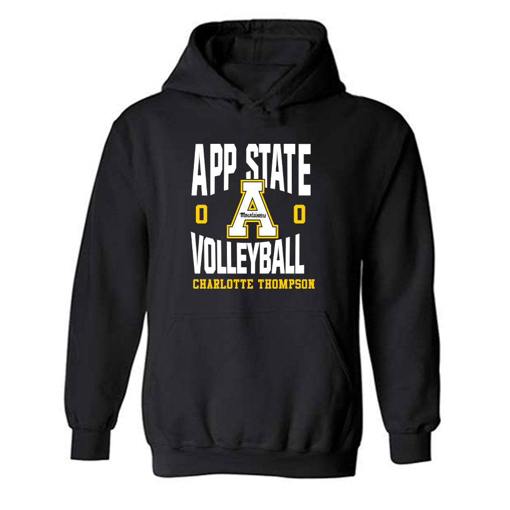 App State - NCAA Women's Volleyball : Charlotte Thompson - Fashion Shersey Hooded Sweatshirt-0