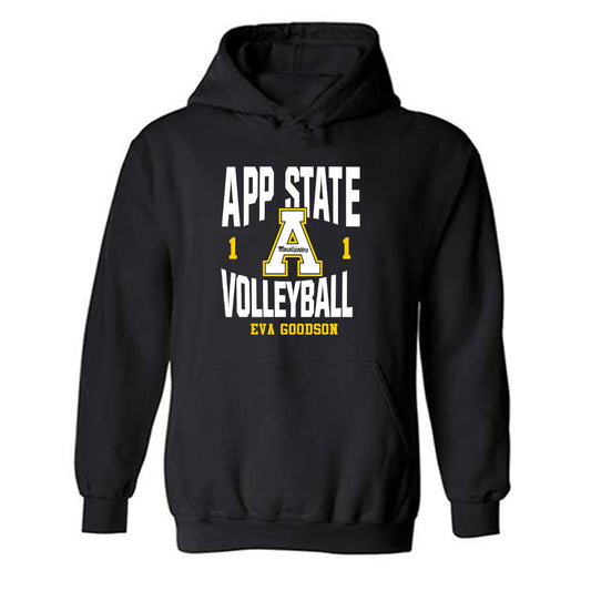 App State - NCAA Women's Volleyball : Eva Goodson - Fashion Shersey Hooded Sweatshirt-0