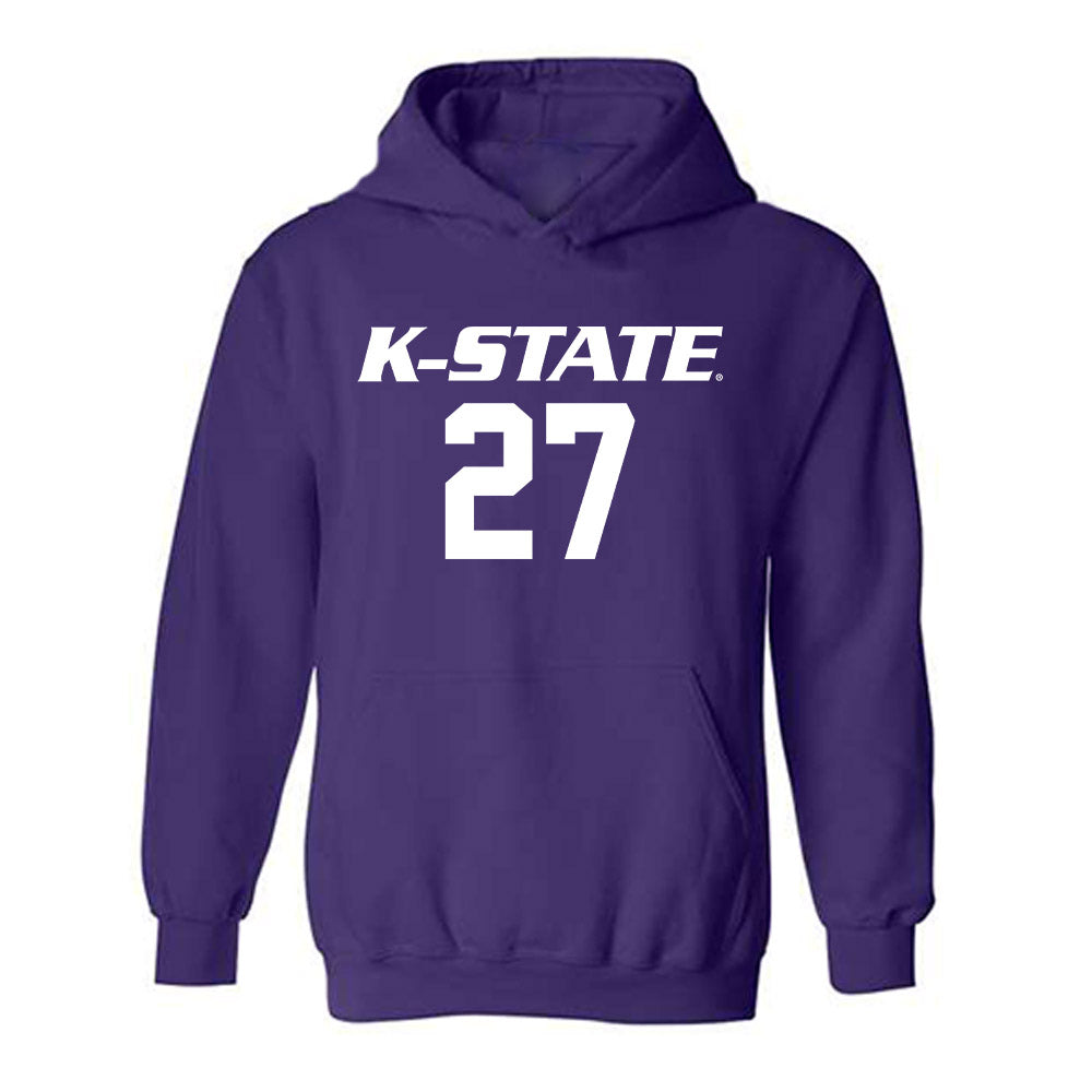 Kansas State - NCAA Women's Volleyball : Ellah Derrer - Replica Shersey Hooded Sweatshirt-0