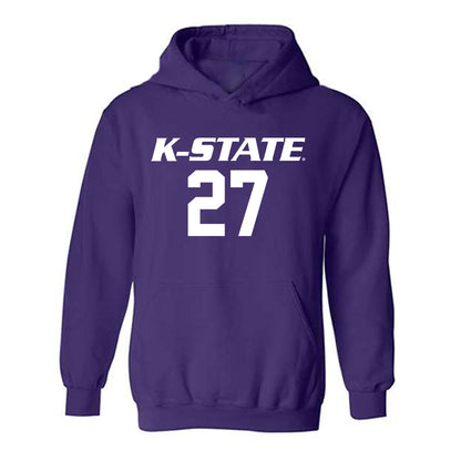 Kansas State - NCAA Women's Volleyball : Ellah Derrer - Replica Shersey Hooded Sweatshirt-0