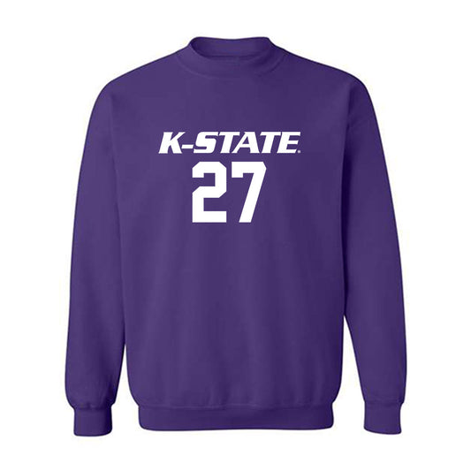 Kansas State - NCAA Women's Volleyball : Ellah Derrer - Replica Shersey Crewneck Sweatshirt-0