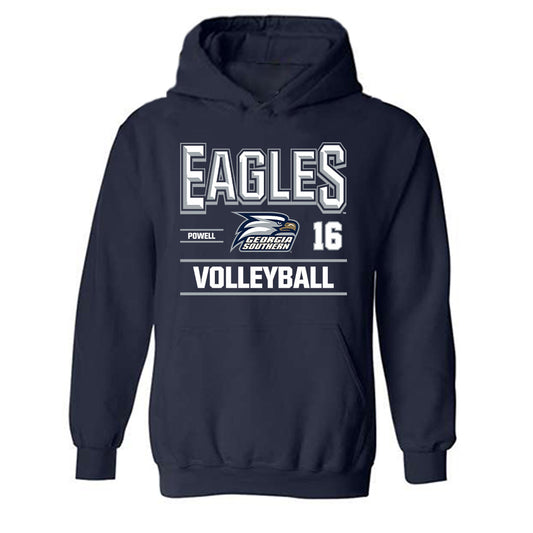 Georgia Southern - NCAA Women's Volleyball : Anna Powell - Classic Fashion Shersey Hooded Sweatshirt-0