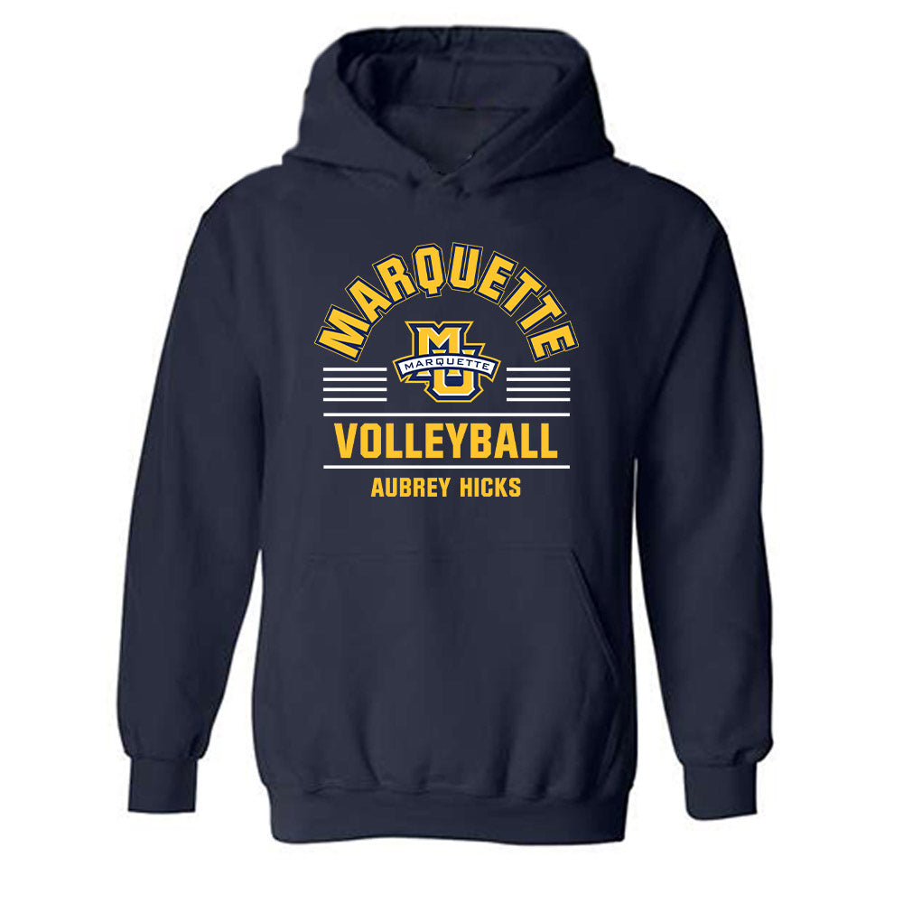 Marquette - NCAA Women's Volleyball : Aubrey Hicks - Classic Fashion Shersey Hooded Sweatshirt-0
