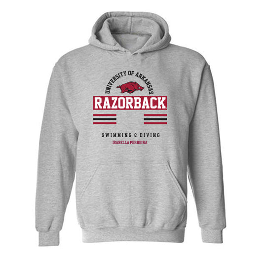 Arkansas - NCAA Women's Swimming & Diving : Isabella Perreira - Classic Fashion Shersey Hooded Sweatshirt-0