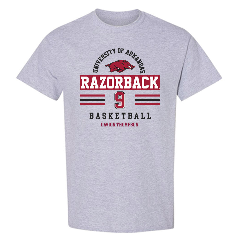Arkansas - NCAA Men's Basketball : Davion Thompson - Classic Fashion Shersey T-Shirt-0