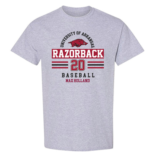 Arkansas - NCAA Baseball : Max Holland - Classic Fashion Shersey T-Shirt-0