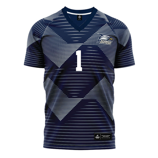 Georgia Southern - NCAA Men's Soccer : Luca Maxim - Navy Soccer Jersey-0