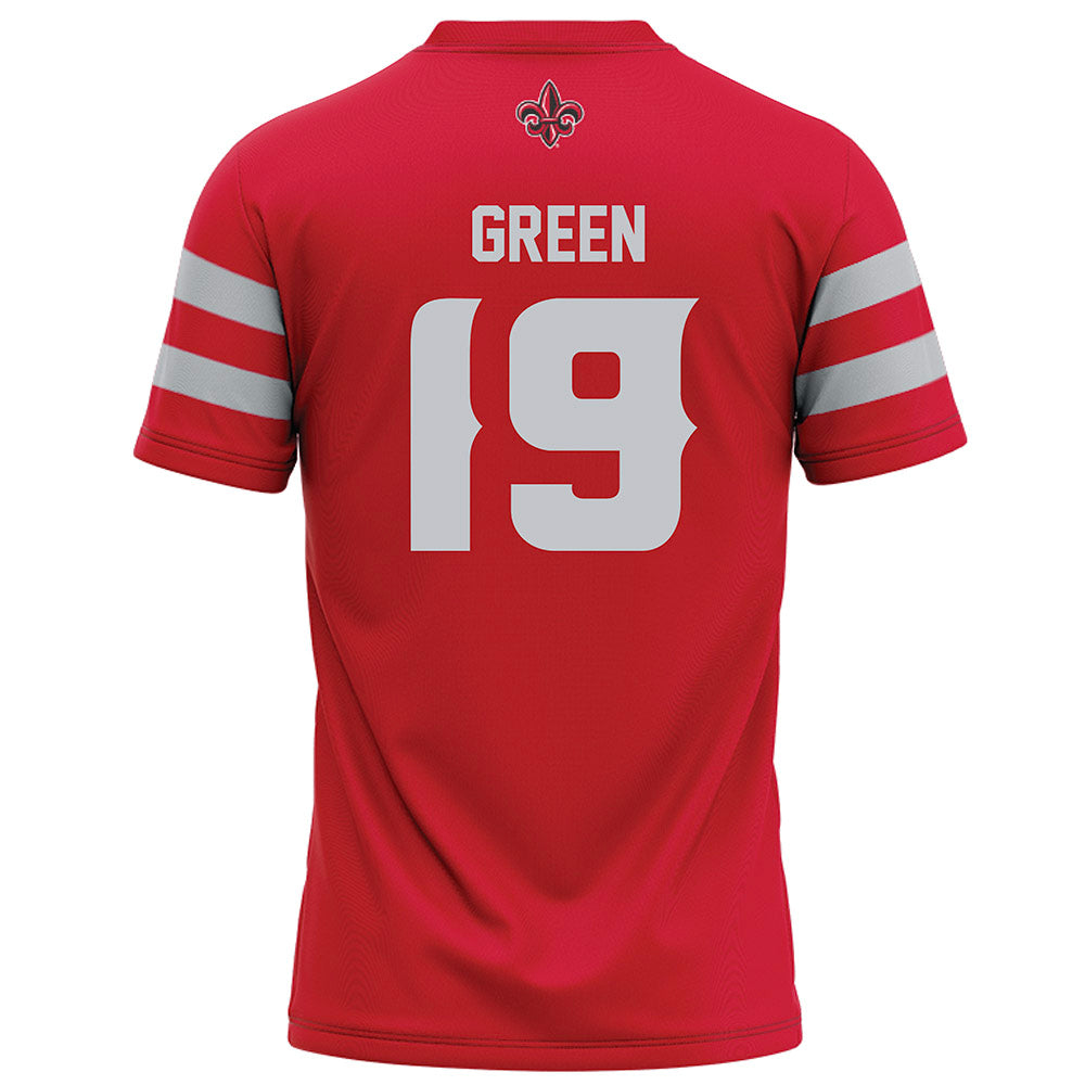 Louisiana - NCAA Football : Luke Green - Red Football Jersey-1