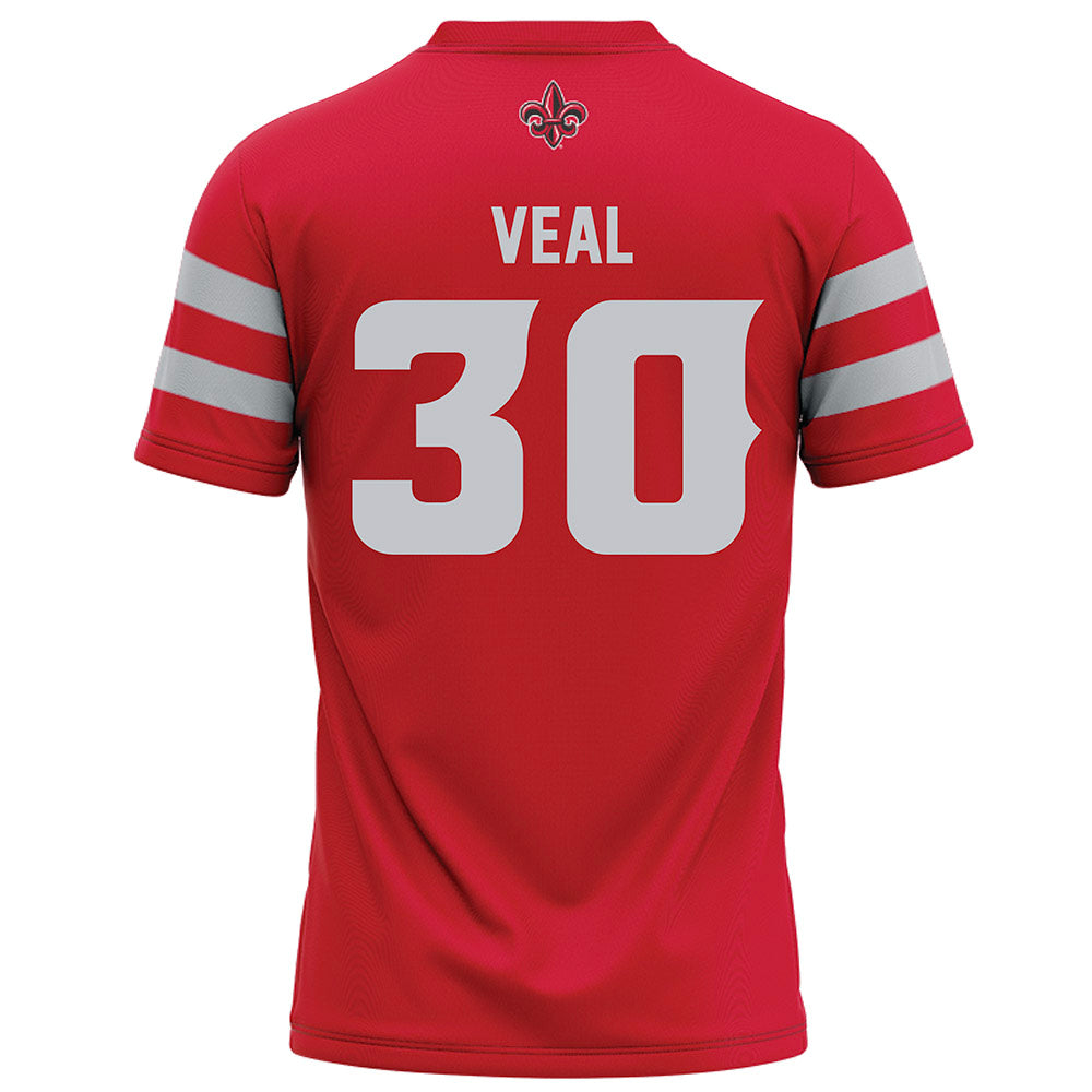 Louisiana - NCAA Football : Ethan Veal - Red Football Jersey-1