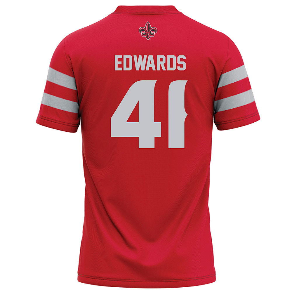 Louisiana - NCAA Football : Chase Edwards - Red Football Jersey-1