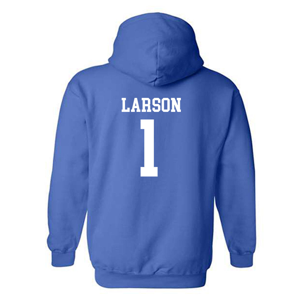 Drake - NCAA Men's Basketball : Owen Larson - Classic Shersey Hooded Sweatshirt-1