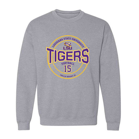 LSU - NCAA Football : Phillip Wright III - Classic Fashion Shersey Crewneck Sweatshirt-0