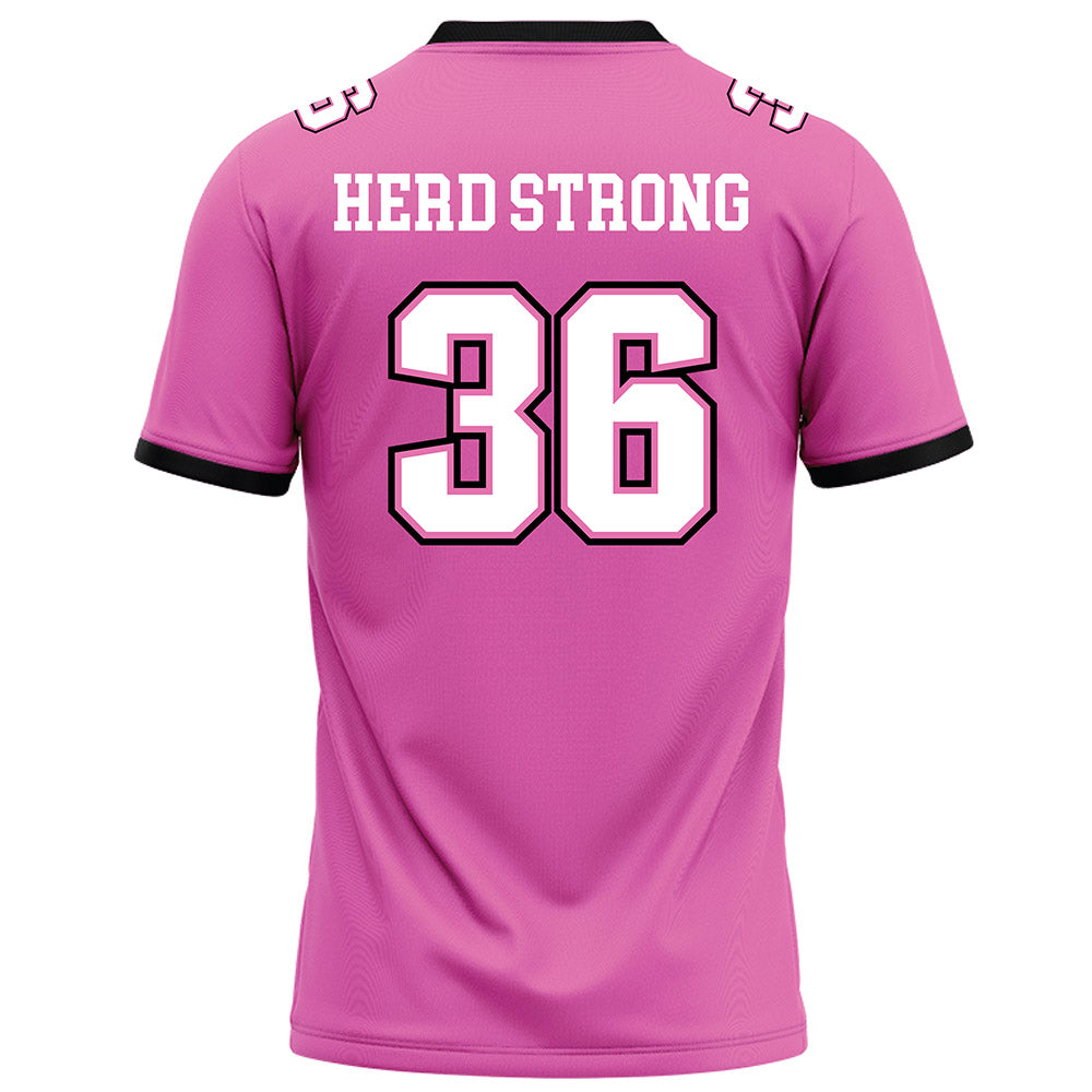 Marshall - NCAA Football : Cole Funderburk - Pink Football Jersey-1